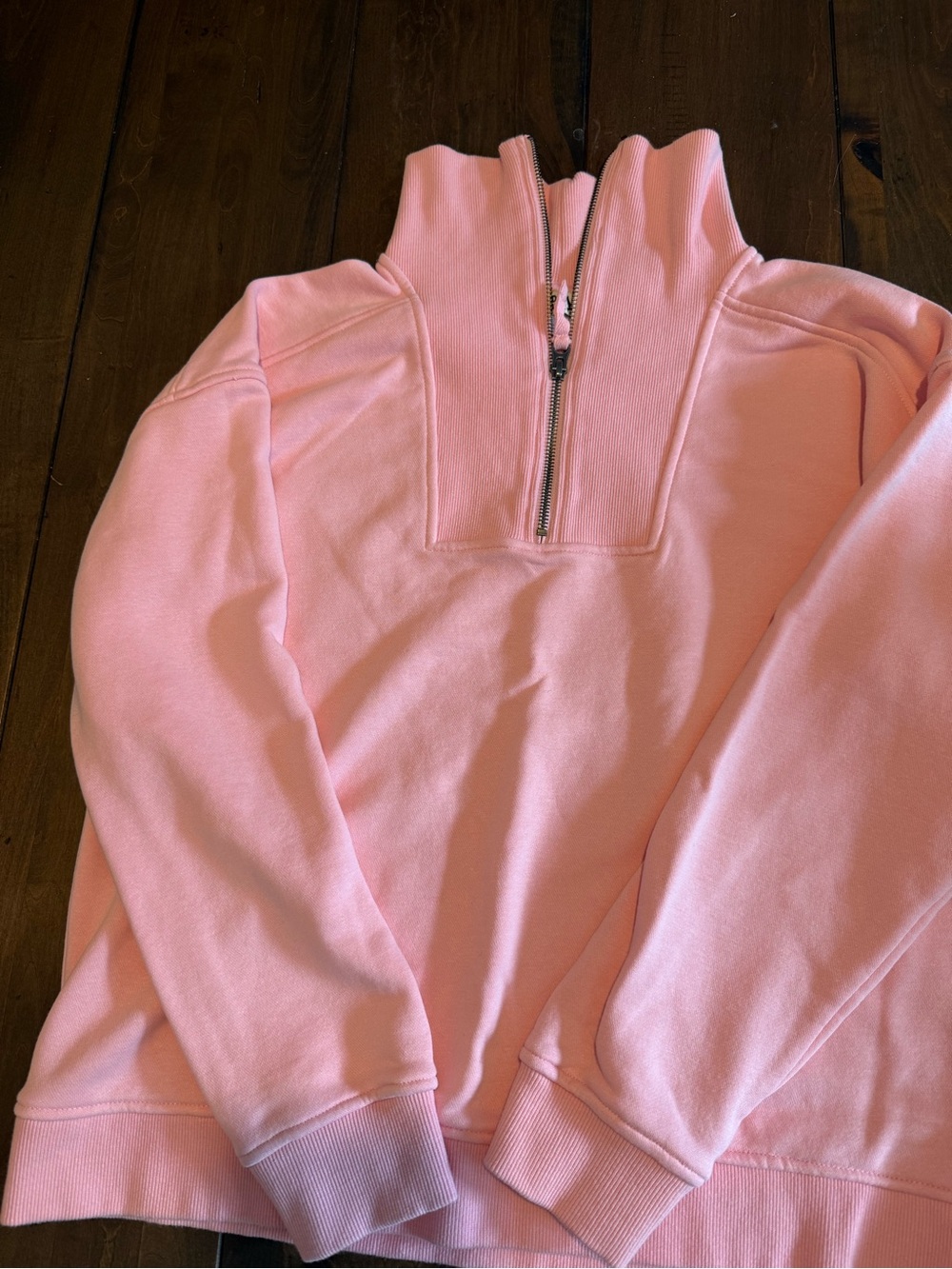 Eddie Bauer Light Pink Half-Zip Turtleneck Sweatshirt